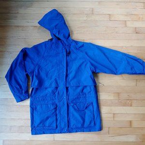EDDIE BAUER,BLUE RAIN JACKET/WINDBREAKER